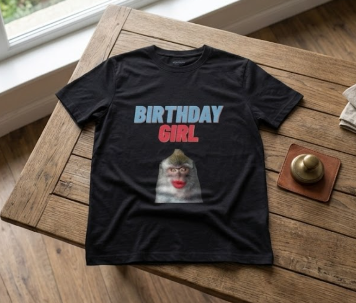 Unisex Birthday Girl Monkey Graphic Tee