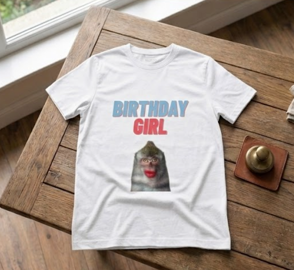 Unisex Birthday Girl Monkey Graphic Tee