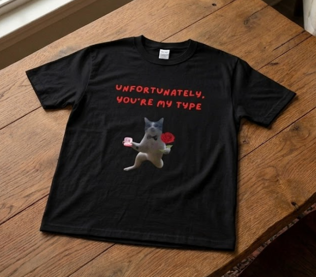 "Unfortunately, You're My Type" Unisex Cat Graphic Tee